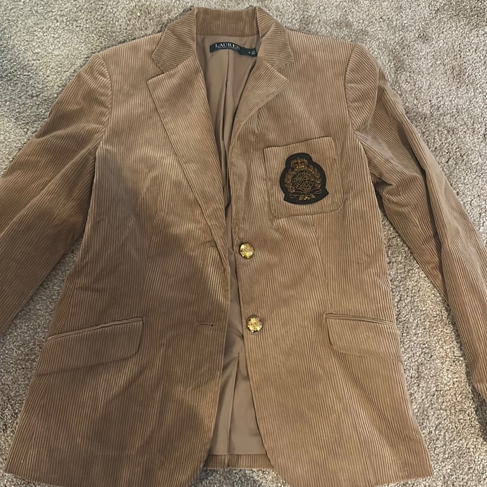 Elegant Ralph Lauren Corduroy Blazer Witch Preppy Patch